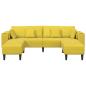 Preview: Samt Sofa mit Kissen mit Kissen 3 pcs Gelb 208 cm Samt