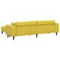 Preview: Samt Sofa mit Kissen mit Kissen 3 pcs Gelb 208 cm Samt