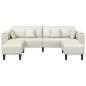 Preview: Samt Sofa mit Kissen mit Kissen 3 pcs Cremefarben 208 cm Samt