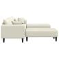 Preview: Samt Sofa mit Kissen mit Kissen 3 pcs Cremefarben 208 cm Samt