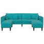 Preview: Samt Sofa mit Kissen mit Kissen 3 pcs Türkis 208 cm Samt