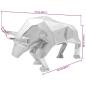 Preview: Skulptur Stier Silbern 74x23x39 cm Aluminium
