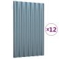 Preview: Dachpaneele 12 Stk. Pulverbeschichteter Stahl Grau 60x36 cm