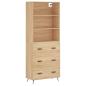 Preview: Highboard Sonoma-Eiche 69,5x34x180 cm Holzwerkstoff