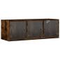 Preview: Wandschrank mit Glastüren Räuchereiche 102x37x35 cm