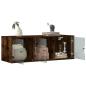 Preview: Wandschrank mit Glastüren Räuchereiche 102x37x35 cm
