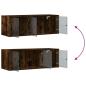 Preview: Wandschrank mit Glastüren Räuchereiche 102x37x35 cm