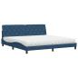 Preview: Bett mit Matratze Blau 200x200 cm Stoff