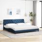 Preview: Bett mit Matratze Blau 200x200 cm Stoff