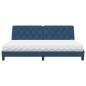 Preview: Bett mit Matratze Blau 200x200 cm Stoff