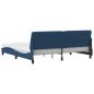 Preview: Bett mit Matratze Blau 200x200 cm Stoff