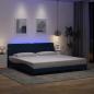 Preview: ARDEBO.de - Bettgestell mit LED ohne Matratze Blau 200x200 cm Stoff