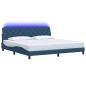 Preview: Bettgestell mit LED ohne Matratze Blau 200x200 cm Stoff