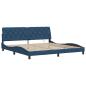 Preview: Bettgestell mit LED ohne Matratze Blau 200x200 cm Stoff