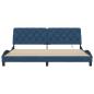 Preview: Bettgestell mit LED ohne Matratze Blau 200x200 cm Stoff