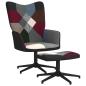 Preview: ARDEBO.de - Relaxsessel mit Hocker Patchwork Stoff