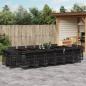Preview: ARDEBO.de - 17-tlg. Garten-Essgruppe mit Kissen Schwarz Poly Rattan