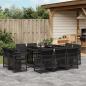 Preview: ARDEBO.de - 11-tlg. Garten-Essgruppe mit Kissen Schwarz Poly Rattan