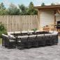 Preview: ARDEBO.de - 15-tlg. Garten-Essgruppe mit Kissen Schwarz Poly Rattan