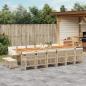 Preview: ARDEBO.de - 17-tlg. Garten-Essgruppe mit Kissen Beige Poly Rattan