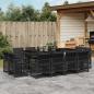 Preview: ARDEBO.de - 13-tlg. Garten-Essgruppe mit Kissen Schwarz Poly Rattan