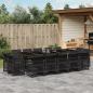 Preview: ARDEBO.de - 15-tlg. Garten-Essgruppe mit Kissen Schwarz Poly Rattan