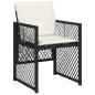 Preview: 13-tlg. Garten-Essgruppe mit Kissen Schwarz Poly Rattan