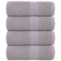 Preview: ARDEBO.de - Waschhandtücher 4-tlg. FROGN Grau 30x30 cm 100% Baumwolle