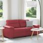 Preview: ARDEBO.de - 2-Sitzer-Sofa Weinrot 140 cm Kunstleder