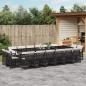 Preview: ARDEBO.de - 17-tlg. Garten-Essgruppe mit Kissen Schwarz Poly Rattan
