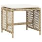 Preview: 9-tlg. Garten-Essgruppe mit Kissen Beige Poly Rattan