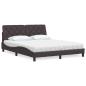 Preview: ARDEBO.de - Bett mit Matratze Dunkelbraun 160x200 cm Stoff