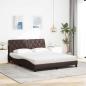 Preview: Bett mit Matratze Dunkelbraun 160x200 cm Stoff