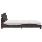 Preview: Bett mit Matratze Dunkelbraun 160x200 cm Stoff