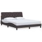 Preview: Bettgestell ohne Matratze Dunkelbraun 160x200 cm Stoff