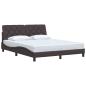 Preview: Bettgestell ohne Matratze Dunkelbraun 160x200 cm Stoff