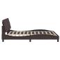 Preview: Bettgestell ohne Matratze Dunkelbraun 160x200 cm Stoff