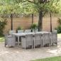 Preview: ARDEBO.de - Garten Essgruppe 11 pcs Hellgrau 250 x 100 x 73 cm Poly-Rattan