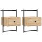Preview: Wand-Nachttische 2 Stk. Sonoma-Eiche 35x30x51 cm Holzwerkstoff