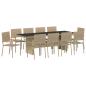 Preview: Garten Essgruppe 11 pcs Beige 10-Sitzer Gross Poly-Rattan