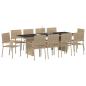 Preview: Garten Essgruppe 11 pcs Beige 10-Sitzer Gross Poly-Rattan