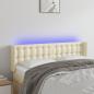 Preview: ARDEBO.de - LED Kopfteil Creme 147x16x78/88 cm Kunstleder