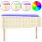 Preview: LED Kopfteil Creme 147x16x78/88 cm Kunstleder