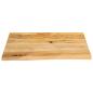 Preview: Tischplatte mit Baumkante 80x80x3,8 cm Massivholz Mango