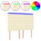 Preview: LED Kopfteil Creme 144x5x118/128 cm Kunstleder