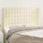 Preview: ARDEBO.de - Kopfteil mit Ohren Creme 147x23x118/128 cm Kunstleder