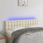 Preview: ARDEBO.de - LED Kopfteil Creme 144x5x78/88 cm Kunstleder