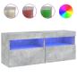 Preview: TV-Wandschrank mit LED-Leuchten Betongrau 100x30x40 cm