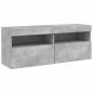 Preview: TV-Wandschrank mit LED-Leuchten Betongrau 100x30x40 cm