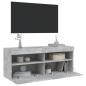 Preview: TV-Wandschrank mit LED-Leuchten Betongrau 100x30x40 cm